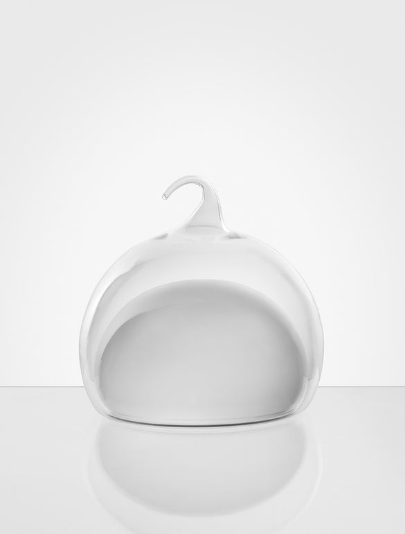 Campana di vetro trasparente minimalista.