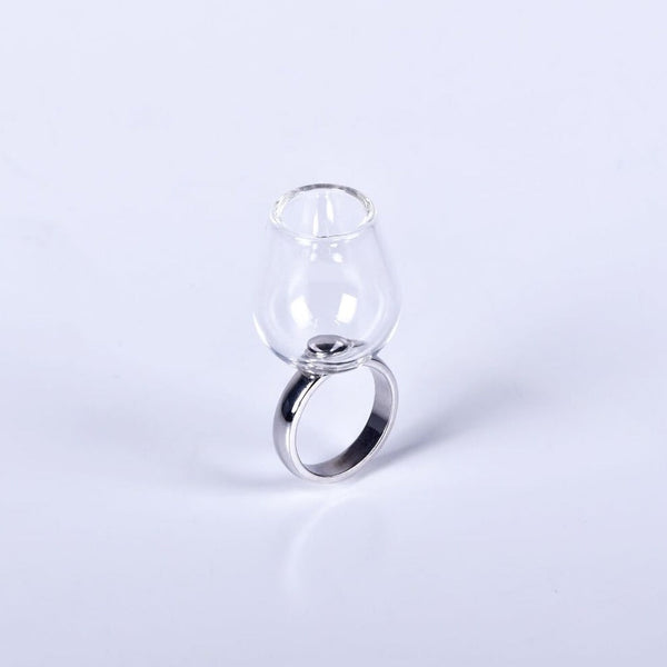 Bicchierino, anello bicchiere in vetro e argento – Blueside Design Shop