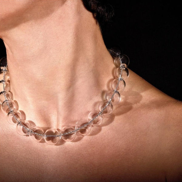 Perla di vetro quadrata iridescente sfaccettata 13mm, perline