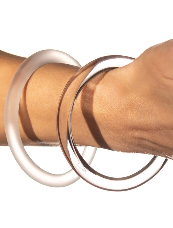 Liquirizia, rigid oval glass bracelet 