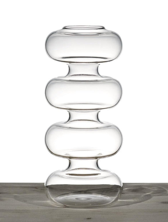 Vaso di vetro trasparente moderno