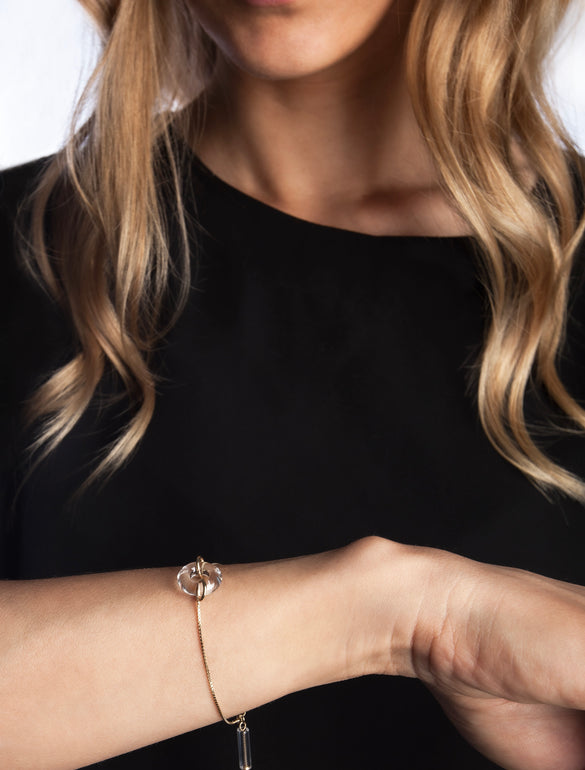 Bracelet in silver and glass Tatin