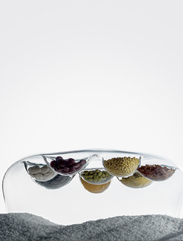 LOTUS BIG reversible plate with 8 small cavities