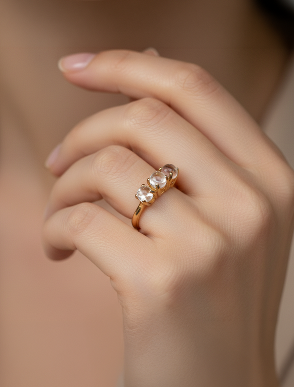 Anello Vera, trilogy in vetro e argento