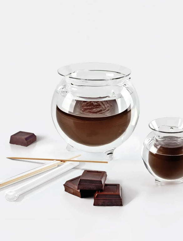 La Cioccolatiera in vetro per fondute di cioccolato