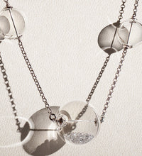 Leda, silver necklace with glass sphere