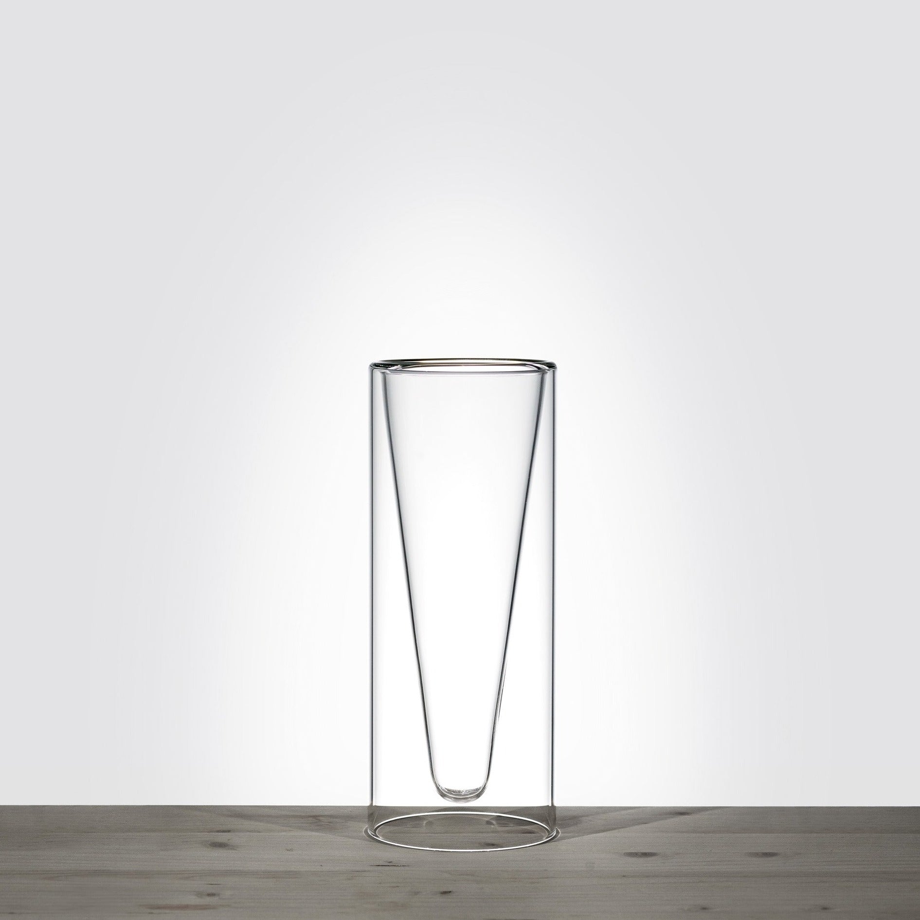 Vento, double wall glass vase